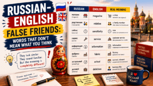 list of Russian-English False Friends