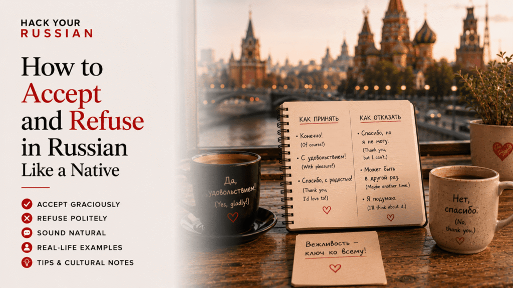how to accept and refuse in russian lesson