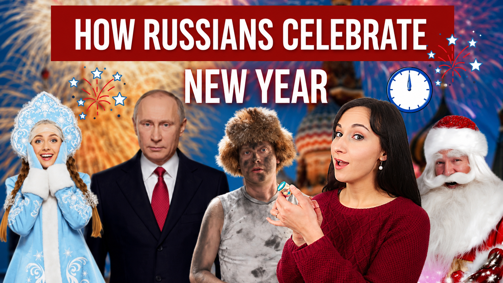 Slow Russian lesson about new year in Russia